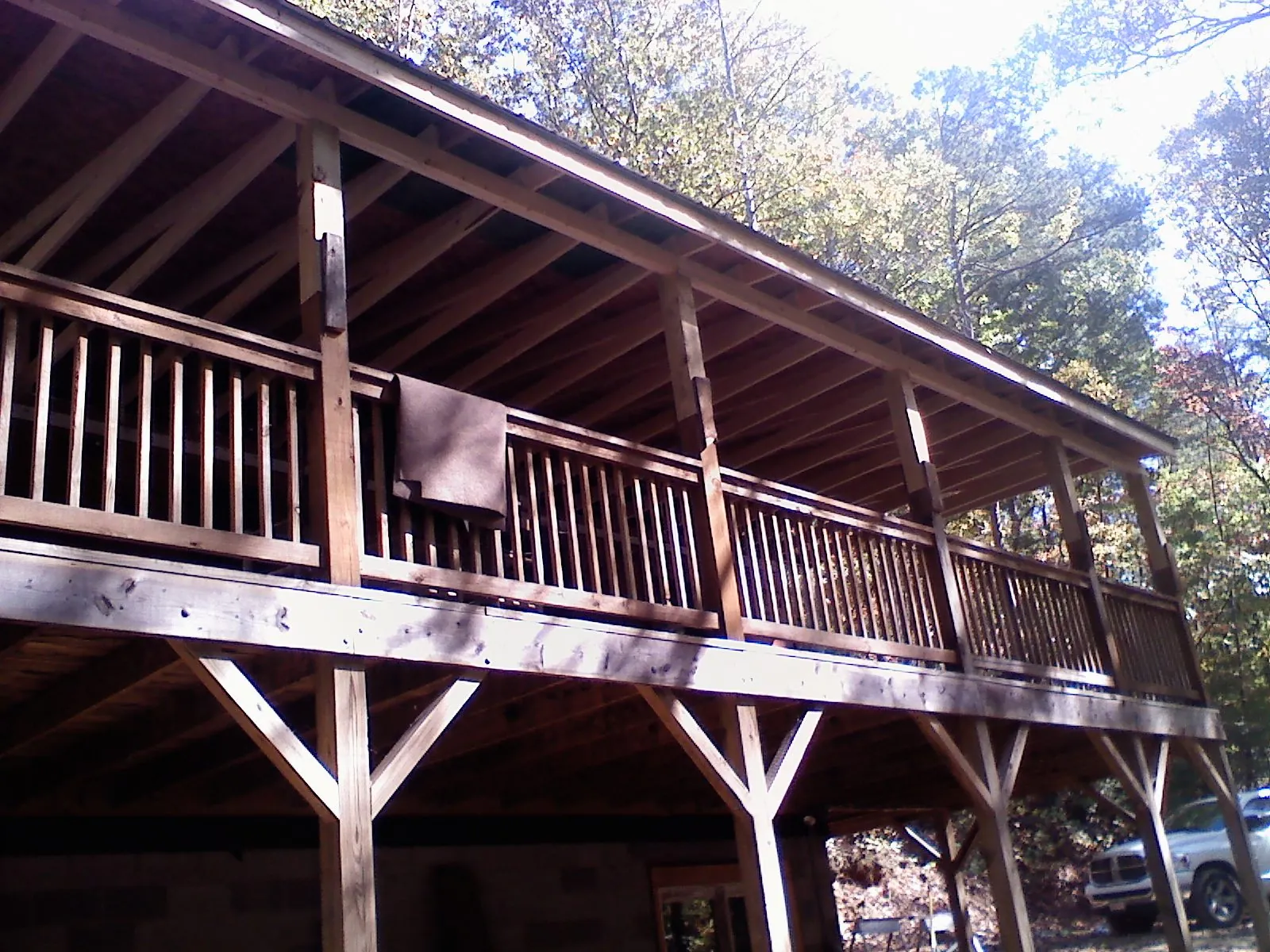 Timber framing under a new elevated porch and deck — Roof Leak Repair in Tyrone by Roofing Brothers
